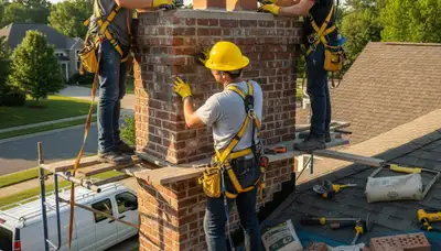 Salt Lake City, UT chimney repair for cracked mortar and flashing on a Utah home by FX Remodeling & Exteriors