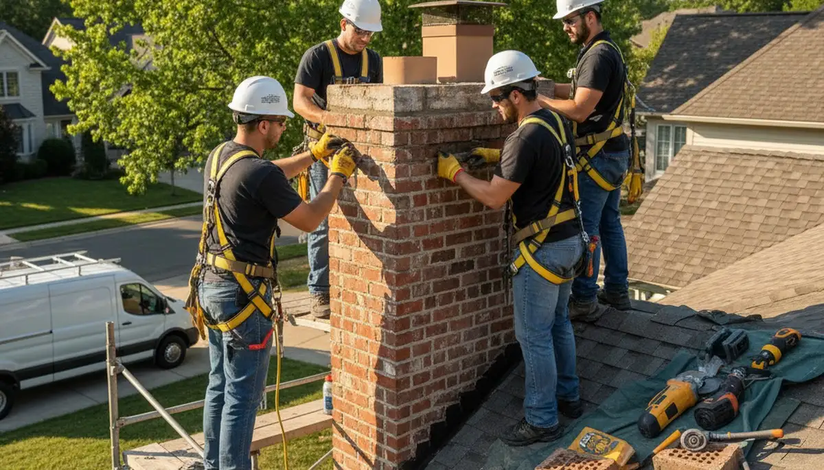 Salt Lake City chimney repair by FX Remodeling & Exteriors for cracked mortar and flashing damage