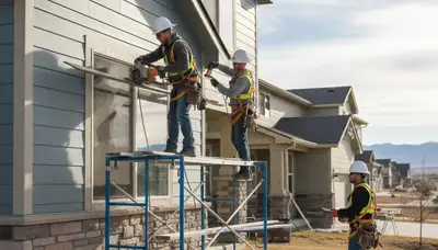 Salt Lake City, UT siding contractor installing durable exterior siding on a home