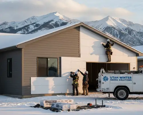 Vinyl siding built for Salt Lake City, UT winters on a siding company homepage widget